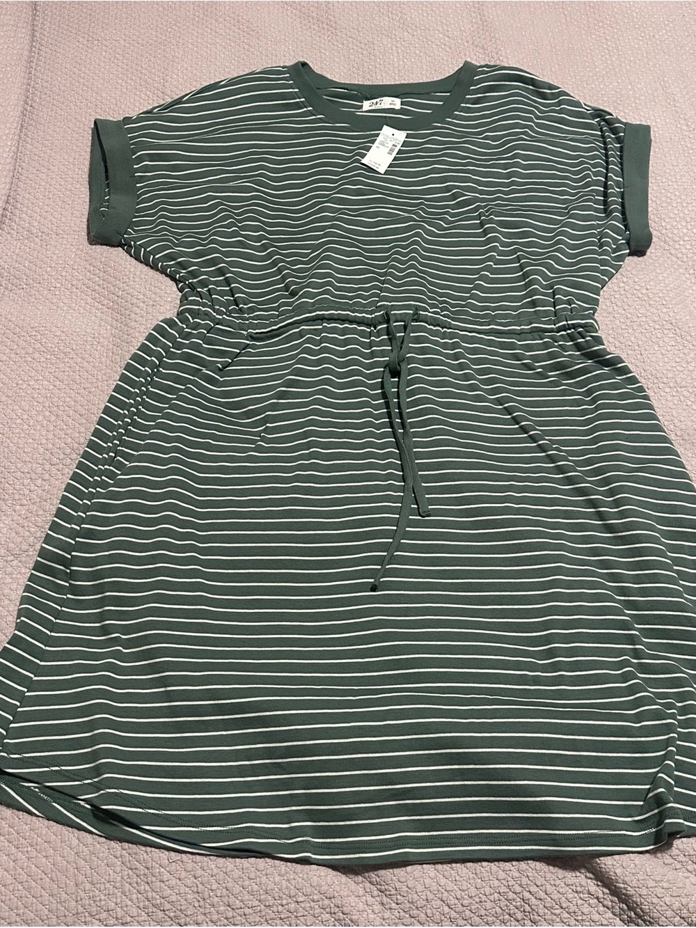 Maurice’s Women’s plus size 0x Striped Drawstring Waist Women’s Dress - Green